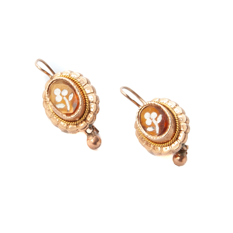 14 Karat Gold Citrine Stud Earrings