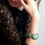 Thumbnail: Chinese Gilded Silver Carved Jade Bracelet