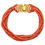 Thumbnail: 14 Karat Gold Antique Red Coral Necklace