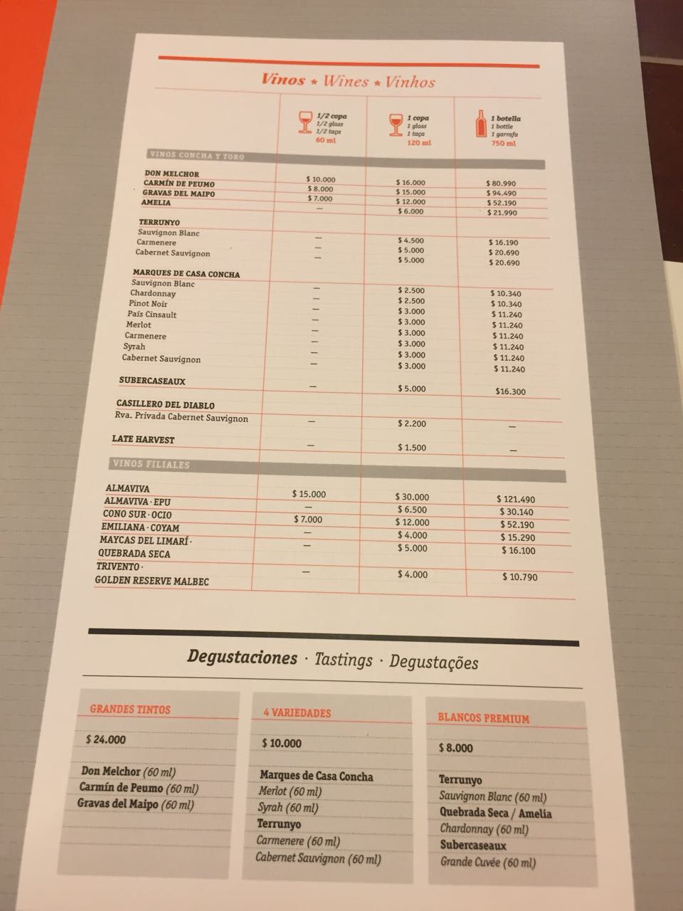 cardápio
