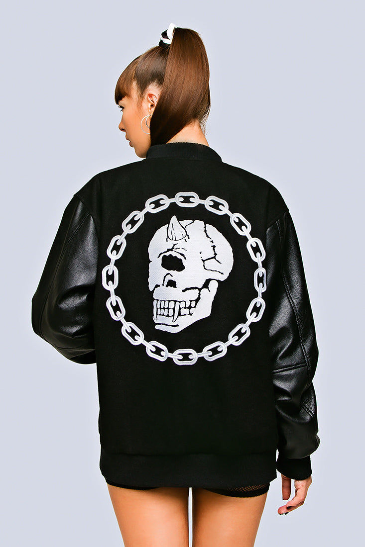 Miniaturbild: LONG X MISHKA Mishka Chain Varsity Jacket (Vegan)
