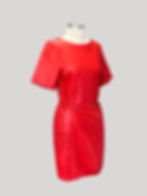 Vestido Curto Wrap Couro Vermelho Animale 3/4