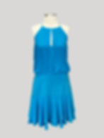 Vestido Curto Crepe Seda Azul Le Lis Blanc