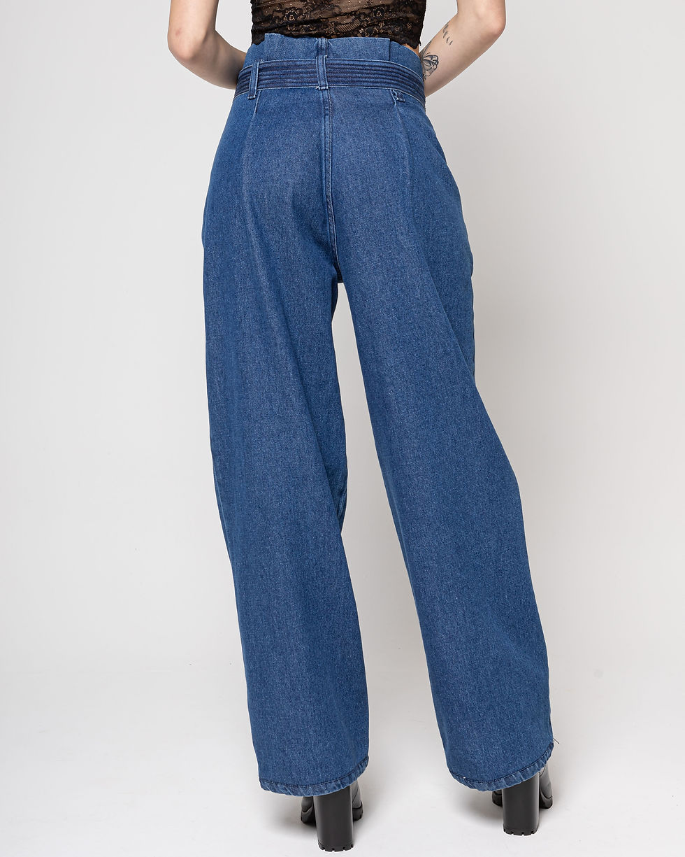 Miniatura: Calça Jeans Pantalona Clochard La Tay Costas