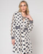 Vestido Viscolinho Poá e Listras P&B Le Lis Blanc Frente