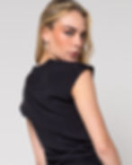 Blusa Palha de Seda Preta Osklen Costas