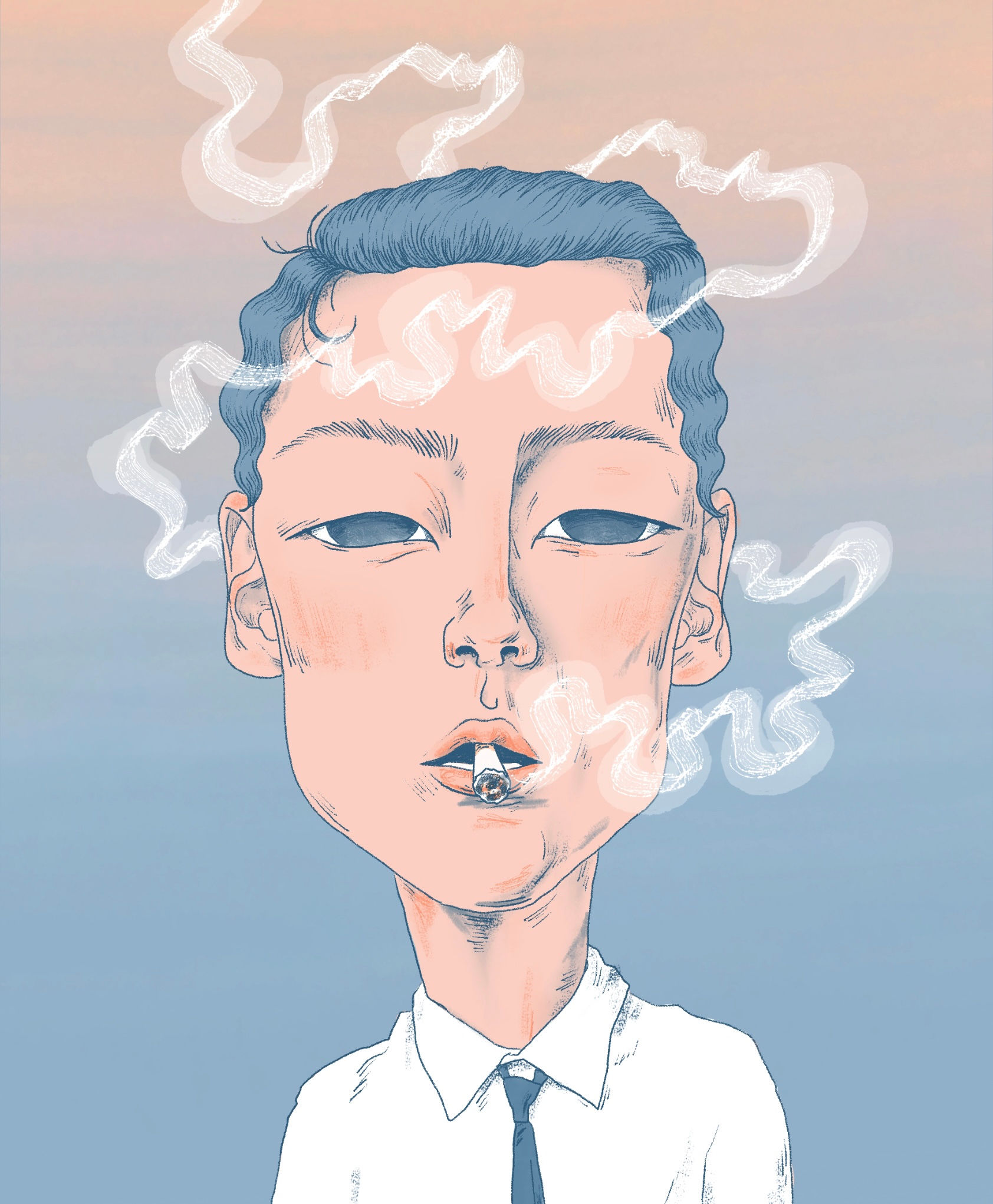 "Up in smoke" signed print
