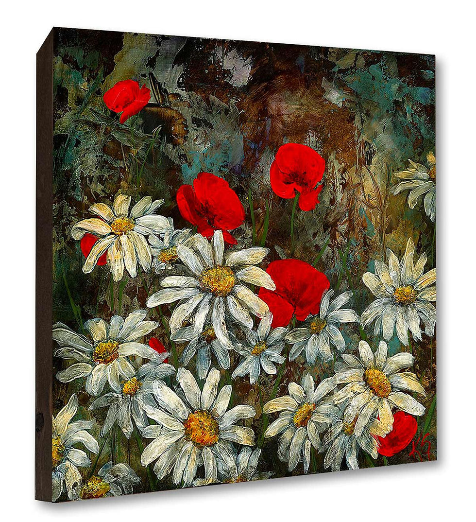 Hiding Poppies by Katie P Garner, mounted print