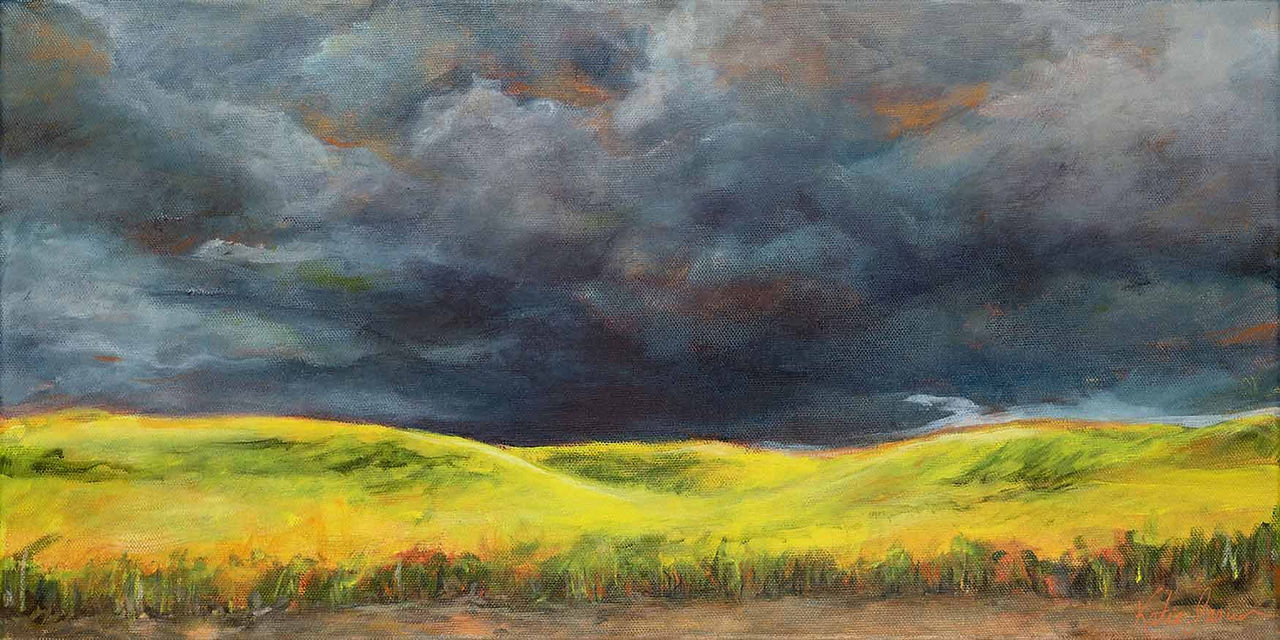 Storm and Sun by Katie Garner, 10 x 20 Acrylic on Canvas