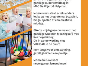 Ouderenmiddag vrijdag 4 september