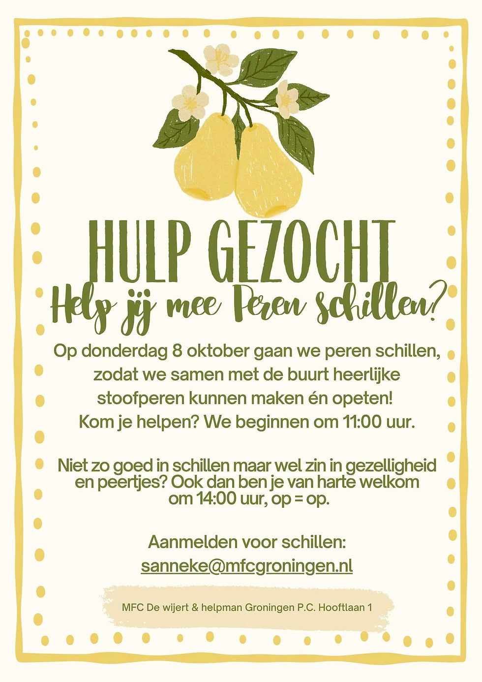 Schillers en genieters gezocht!