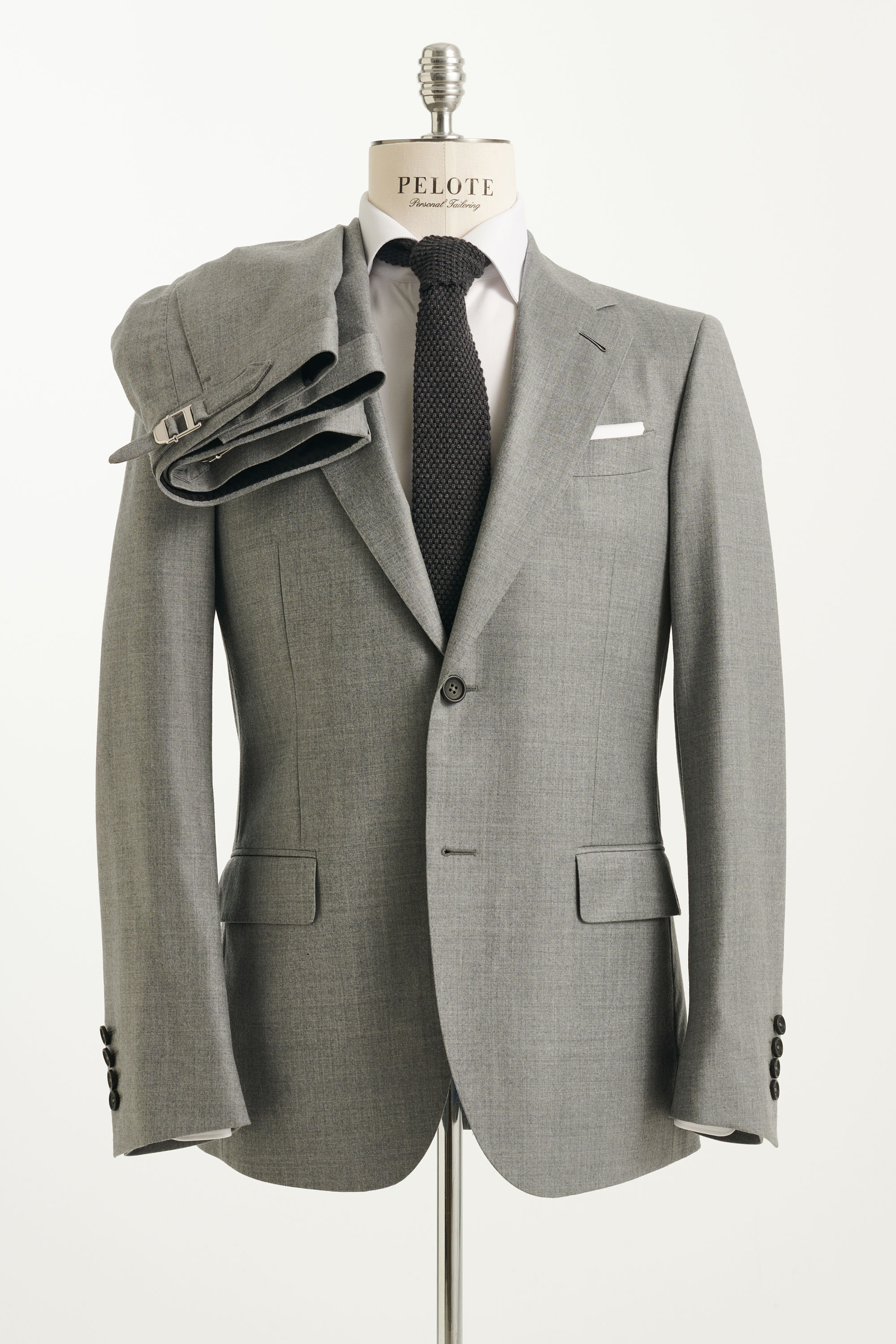 Ljusgrå flanellkostym