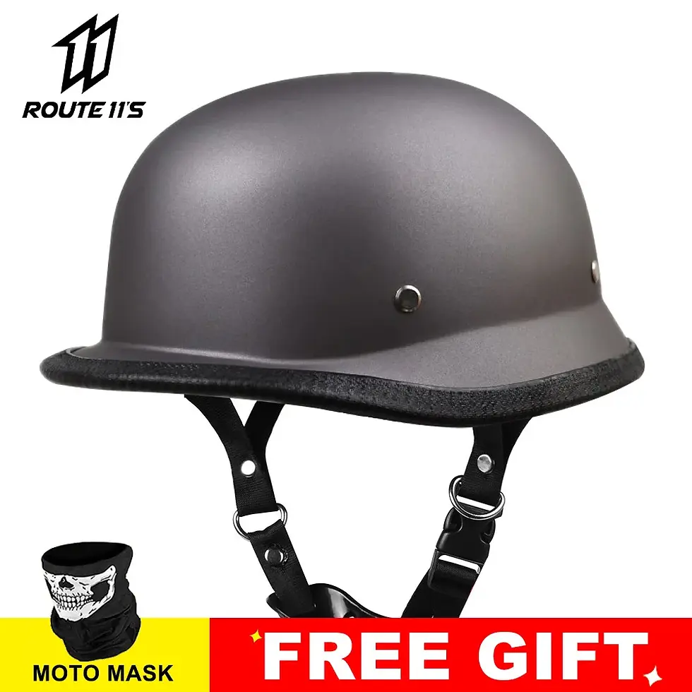 Thumbnail: Retro DOT Leather Open Face Half Helmet