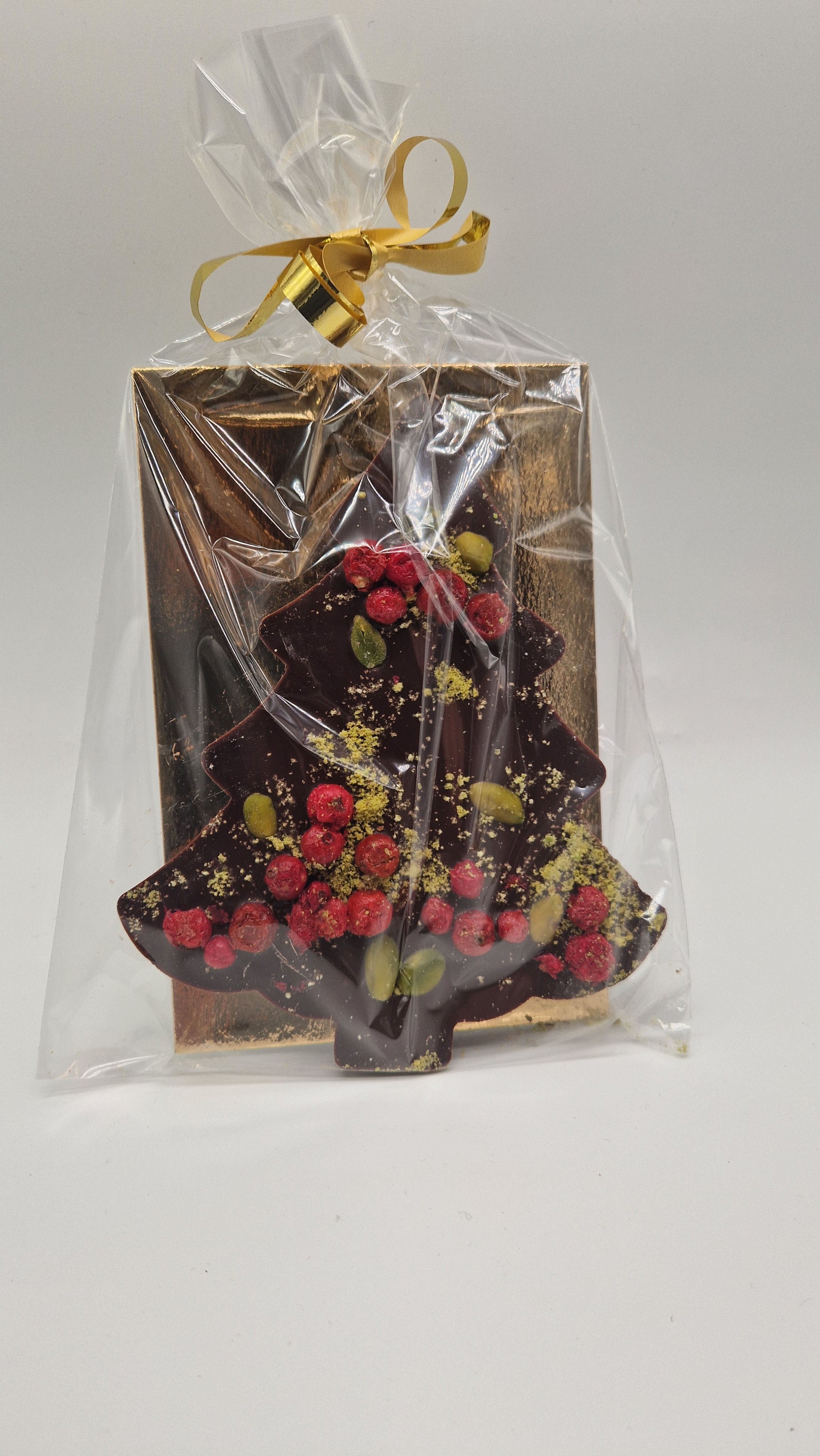 WeihnachtsBAUM Dunkelschokolade Pistazie Johannisbeere