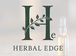 Herbal Edge brand logo with CBD tincture bottle, case study by Brickma Strategic