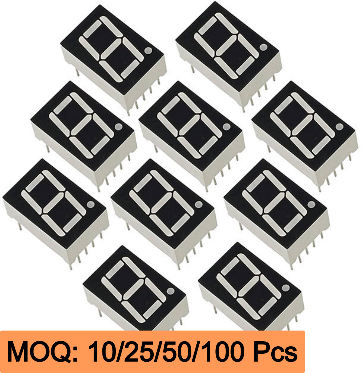 (MOQ) 7 Segment Led Display Common Anode, Pack of 5Pcs
