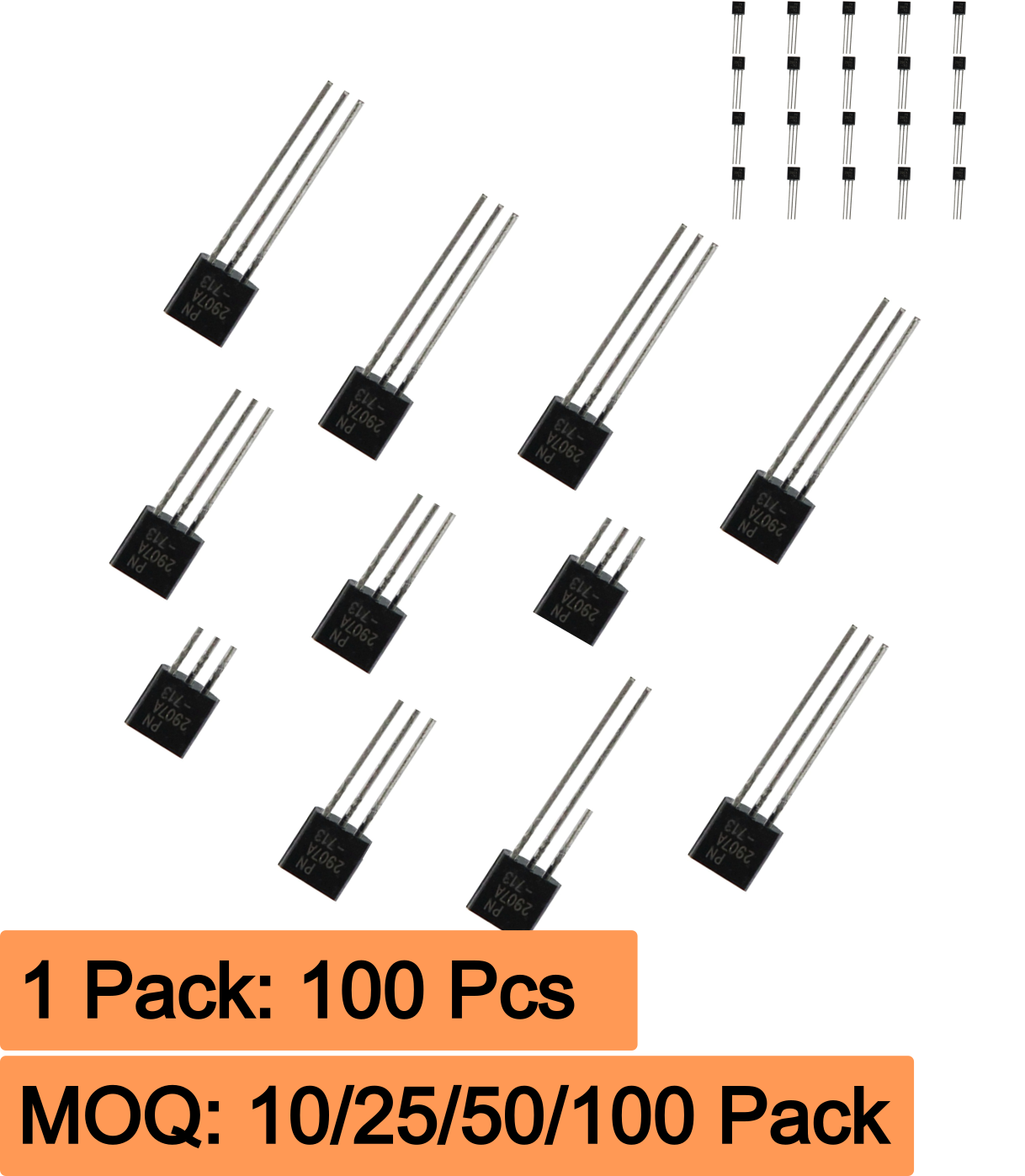 PN2907A PNP General Purpose Transistor Amplifier Pack of 100PC  (MOQ)