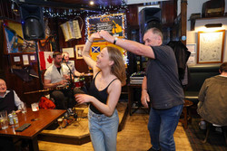 People ceilidh dancing at The Park Bar