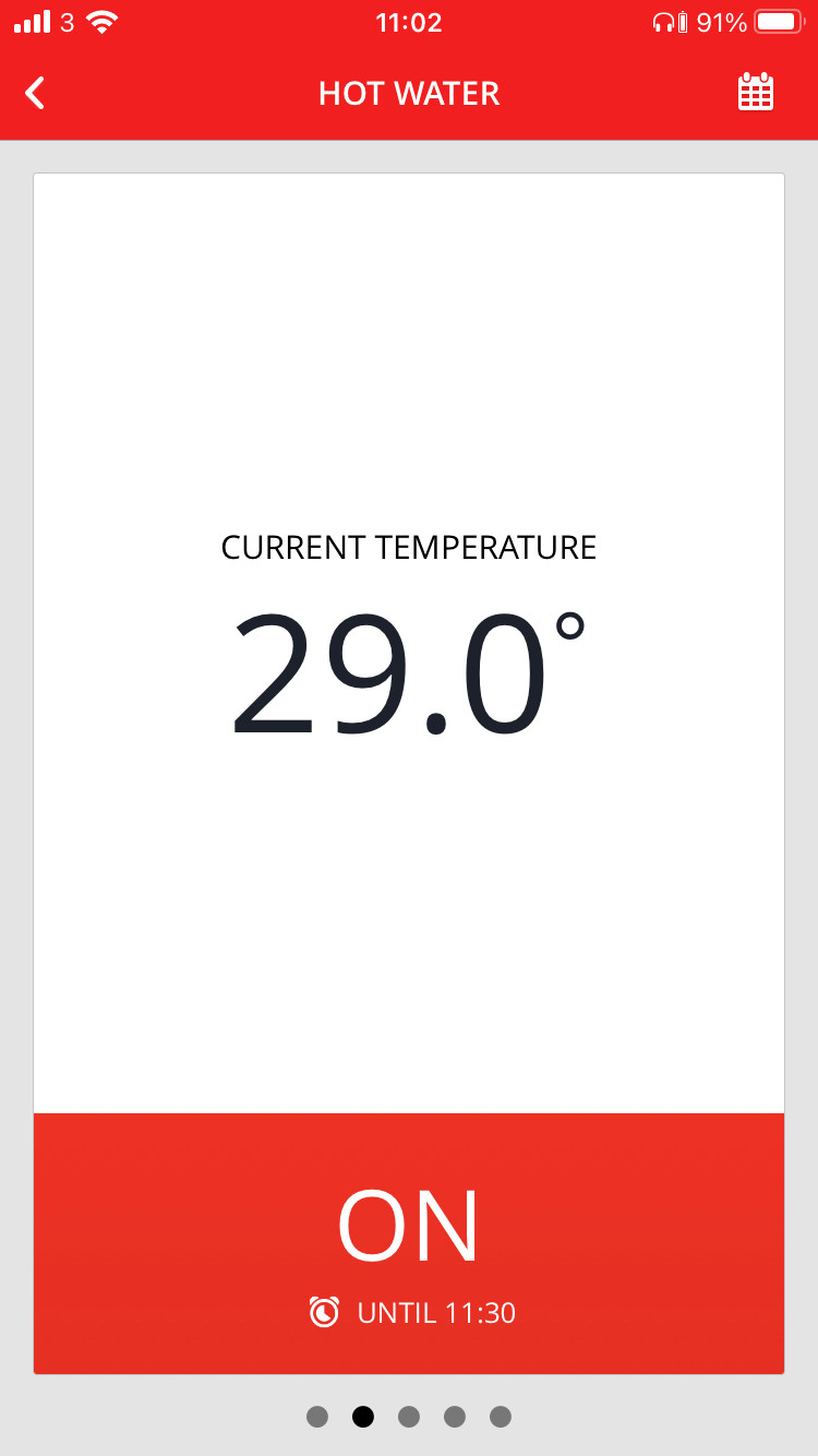 Hot water on manual override heating the cylinder