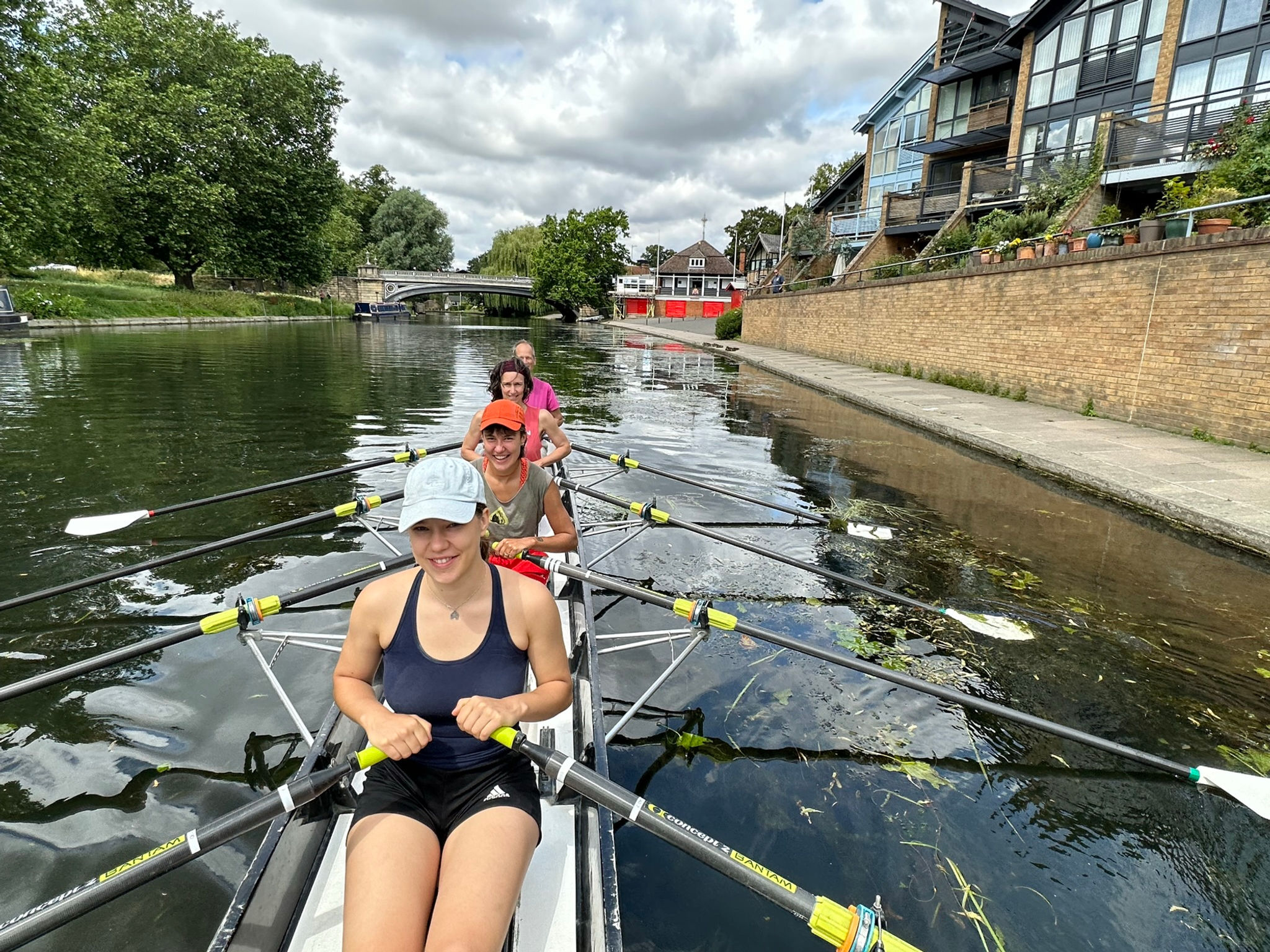 Sculling Lesson, coxed quad