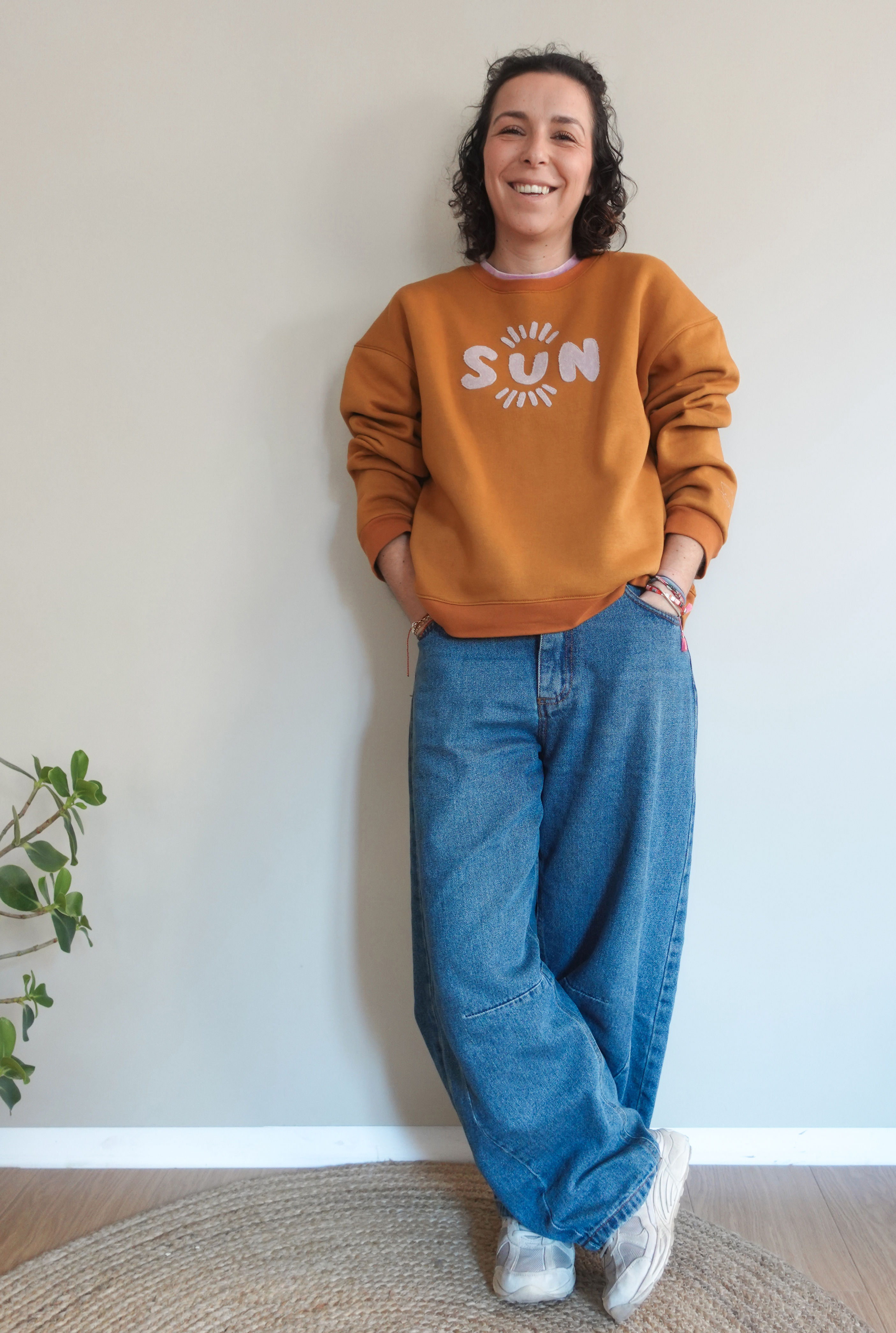 Sweat adulte "Sun" cannelle