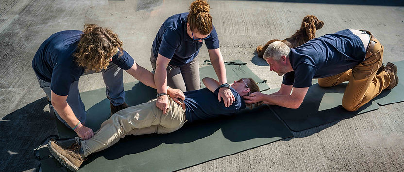 Staff doing a First Aid at Work course Fort William
