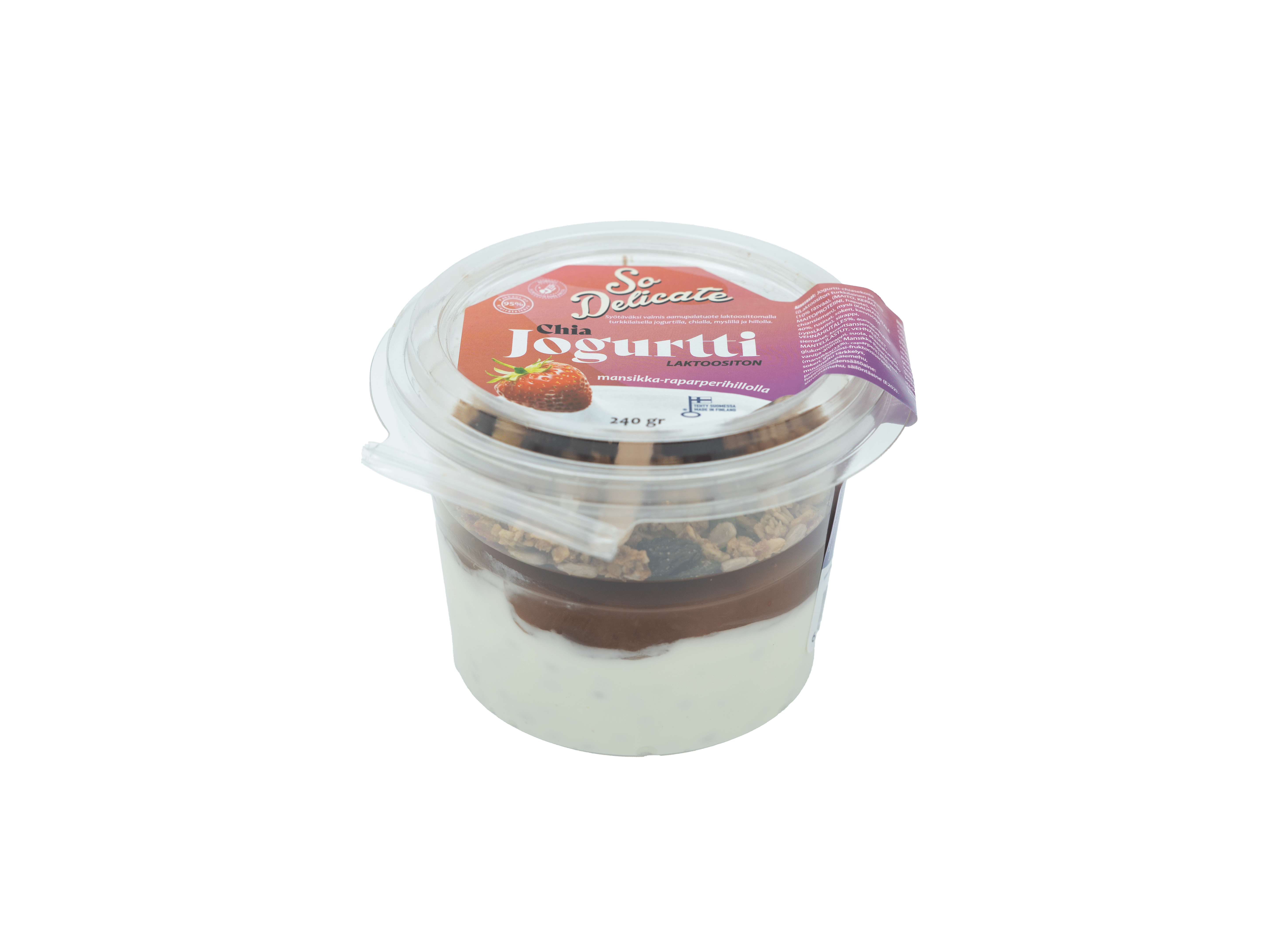 Chia-jogurtti mansikka- raparperihillolla