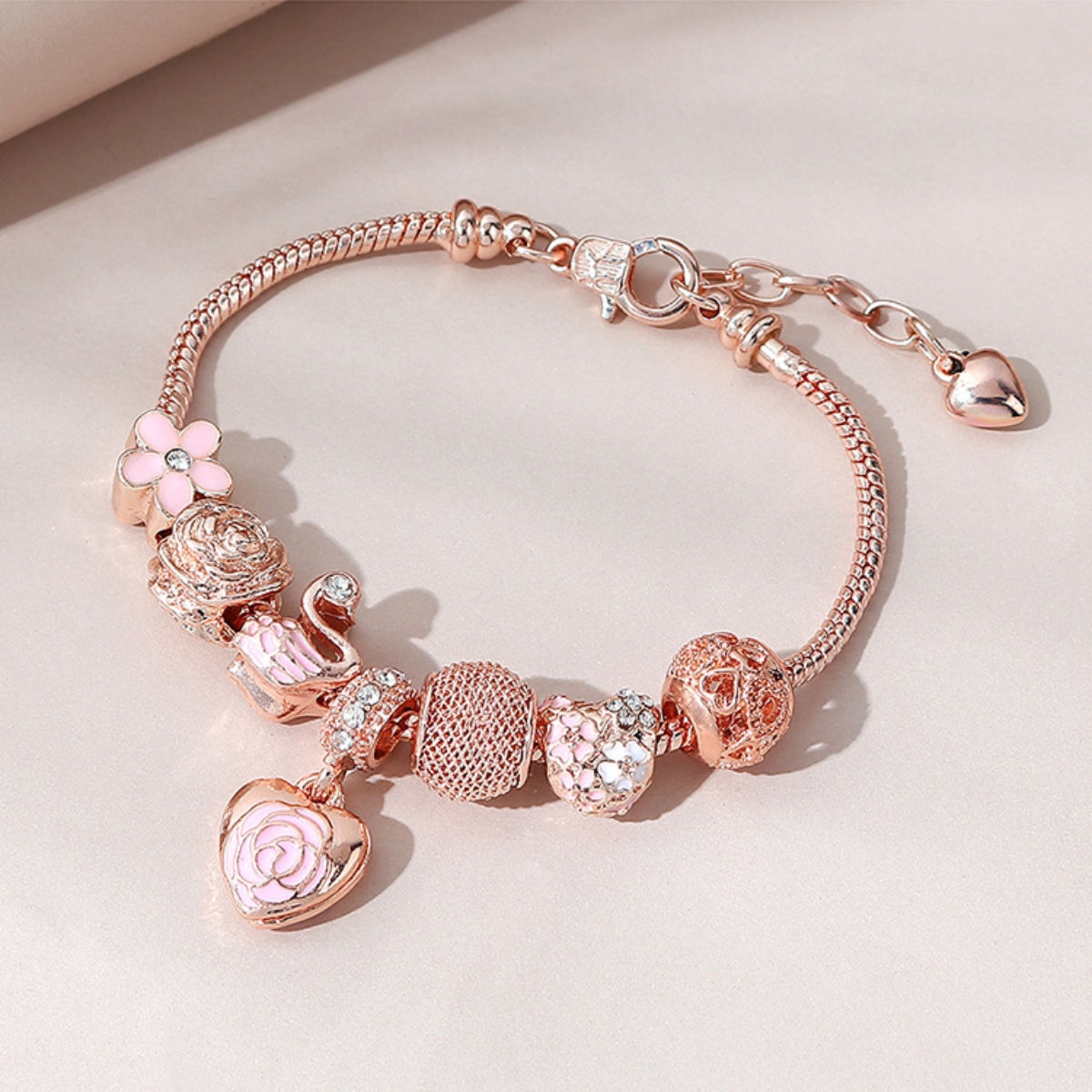 Blossom & Hearts Charm Bracelet