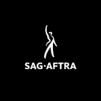 Black Background with the Actor Statuette in white with SAG-AFTRA below it also in white. The Actor is the Award given to Actors by Actors by SAG-AFTRA