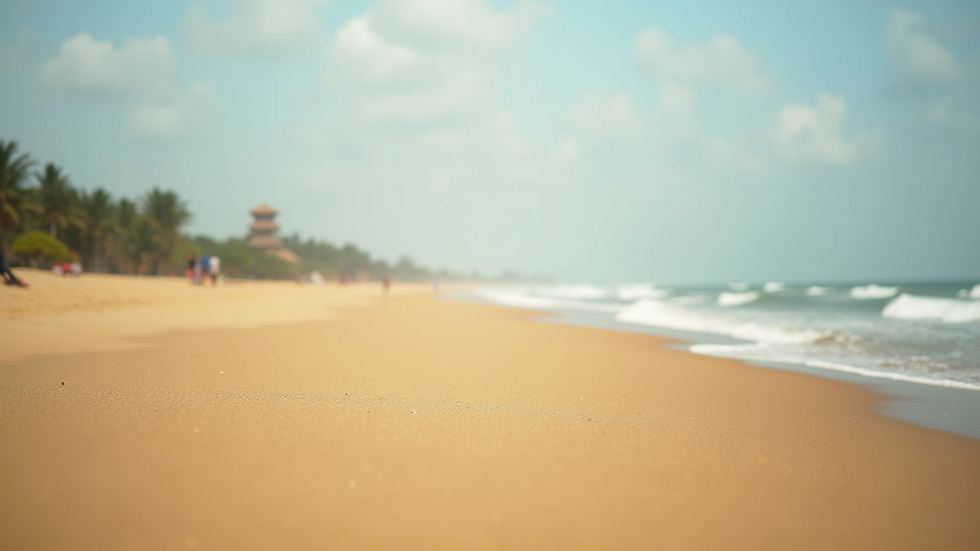 Close-up view of Alibag Beach with soft golden sand