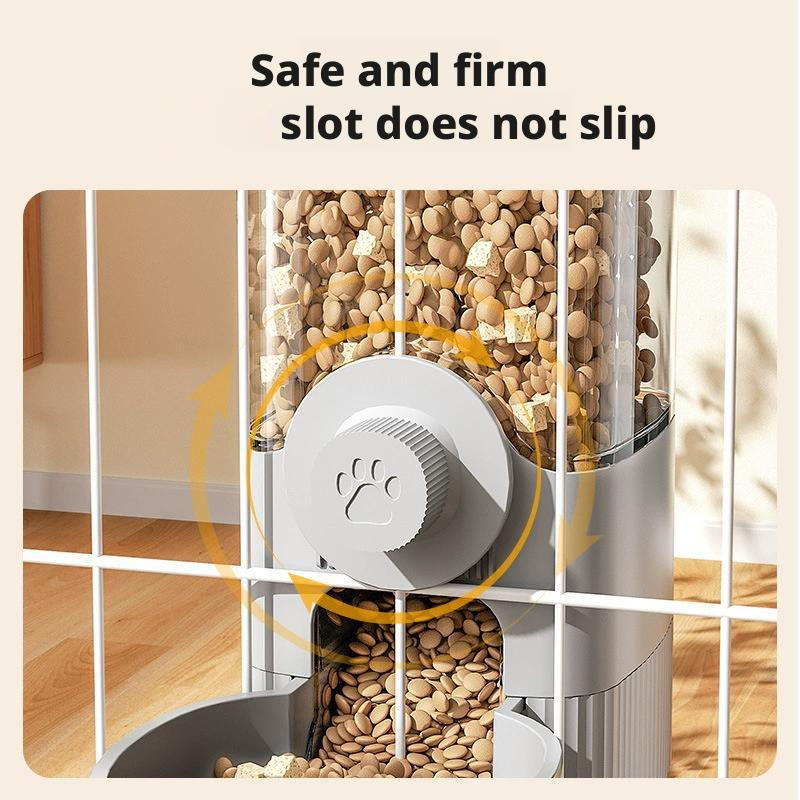 Thumbnail: Automatic Cat Feeder Hanging Cage Small Pet Food Bowl Water Bottle Dispenser 1.2
