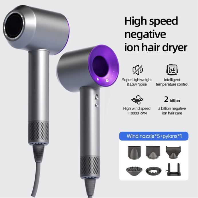 Thumbnail: High-Speed Bladeless Hair Dryer — 1600W Negative Ion, Silent & Quick-Dry
