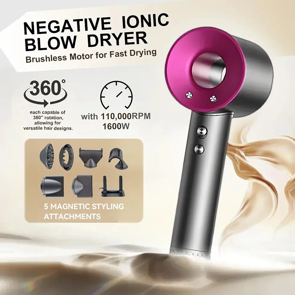 Thumbnail: High-Speed Bladeless Hair Dryer — 1600W Negative Ion, Silent & Quick-Dry