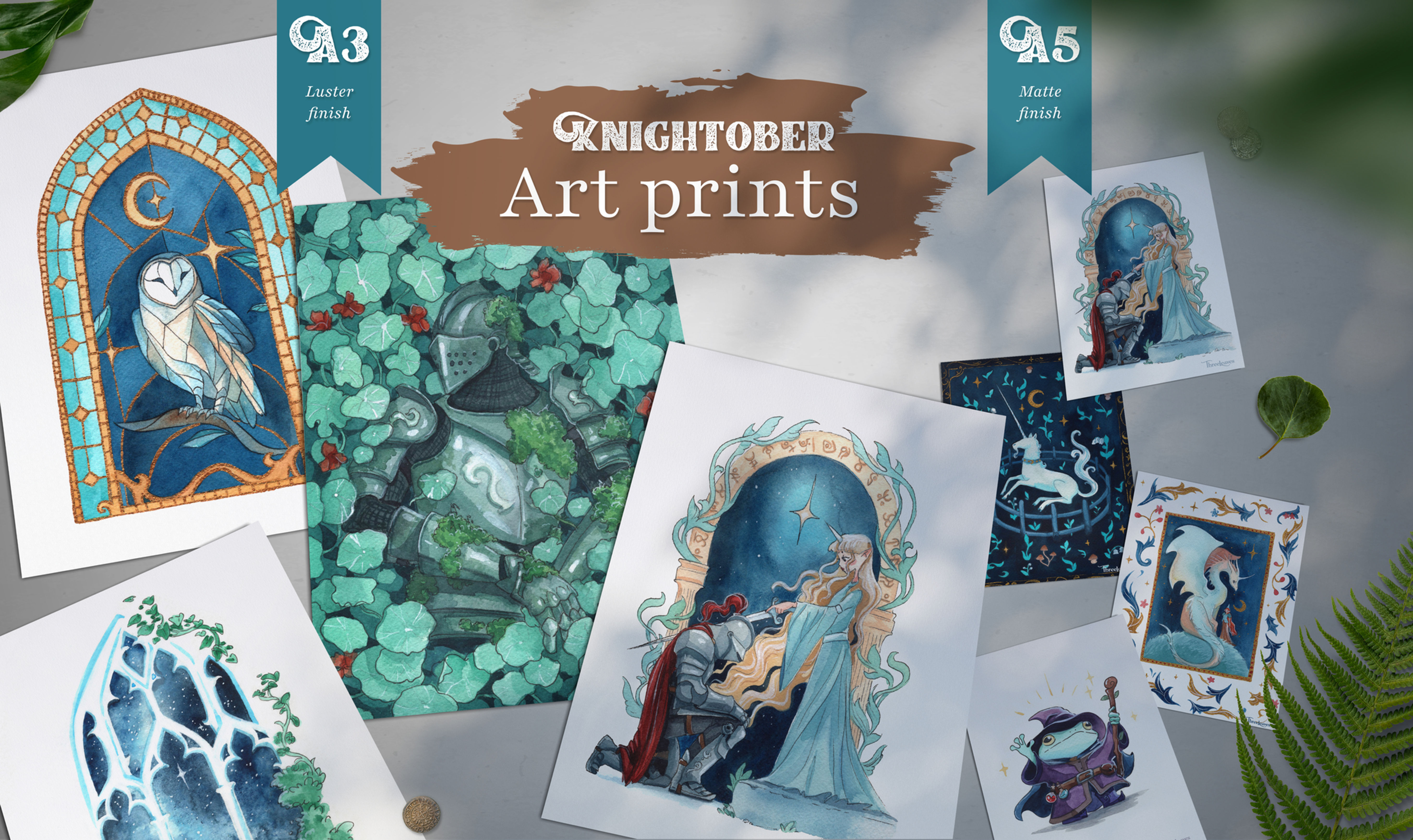 Knightober Watercolor Art Prints