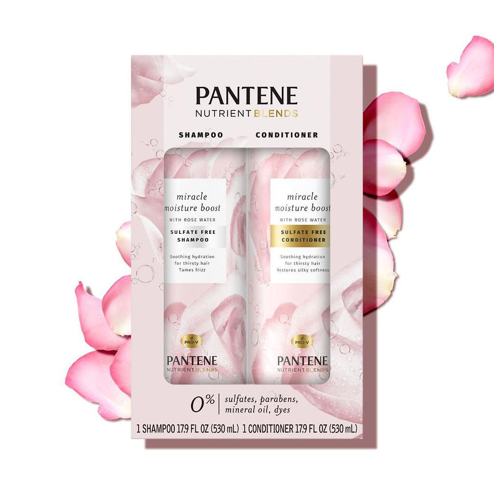 Shampoo y acondicionador Pantene para mujer.