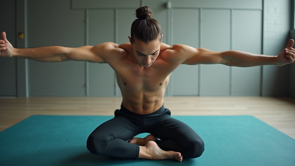 High angle view of a participant engaged in a flexibility training session