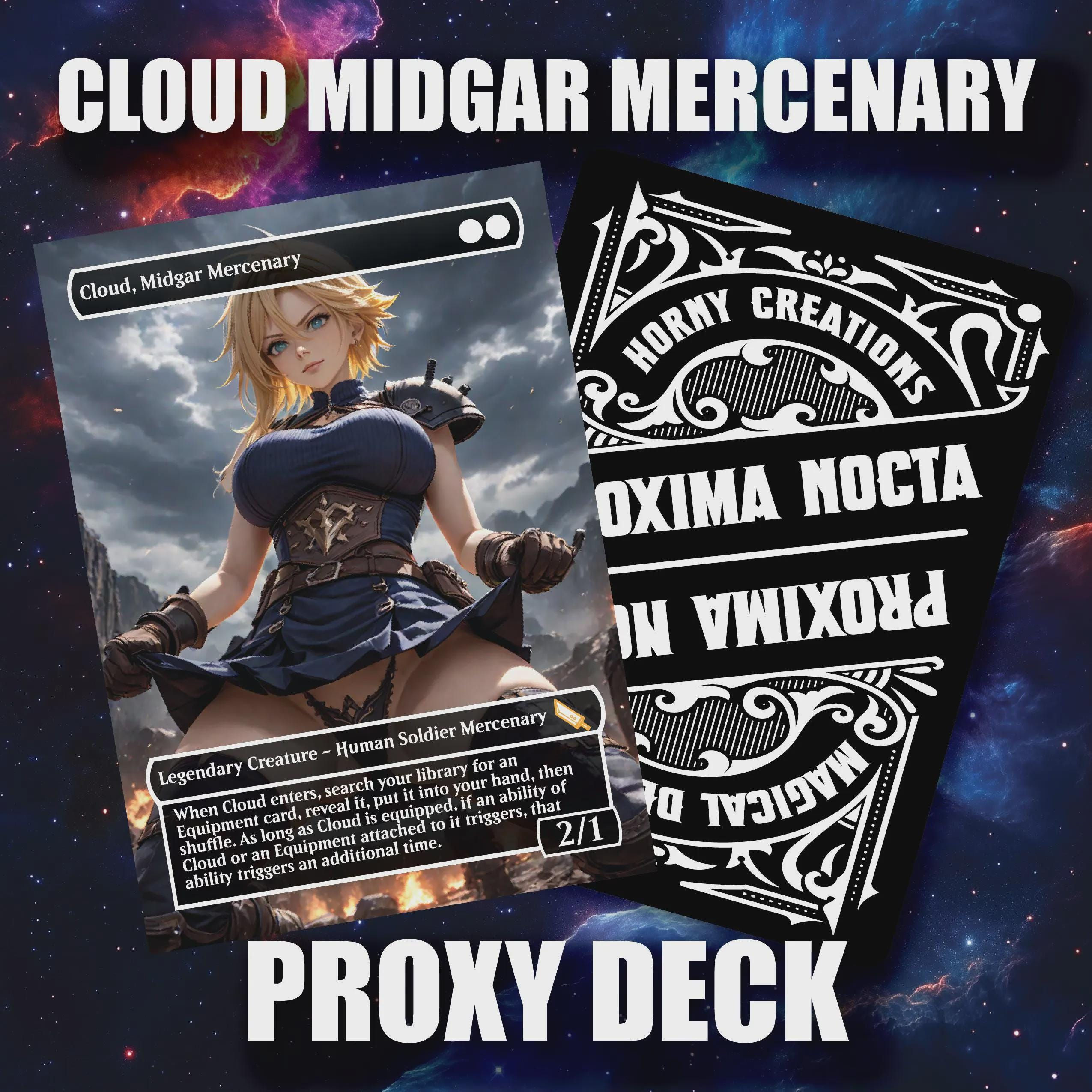 Cloud, Midgar Mercenary | Sexy Custom Proxy Commander Deck | Mono-White Voltron
