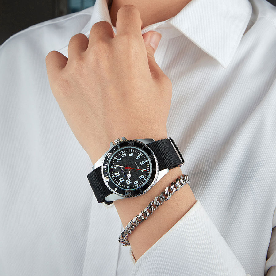 Miniatura: Relógio Masculino Digital Minimalista com Pulseira de Nylon, Casual e Elegante