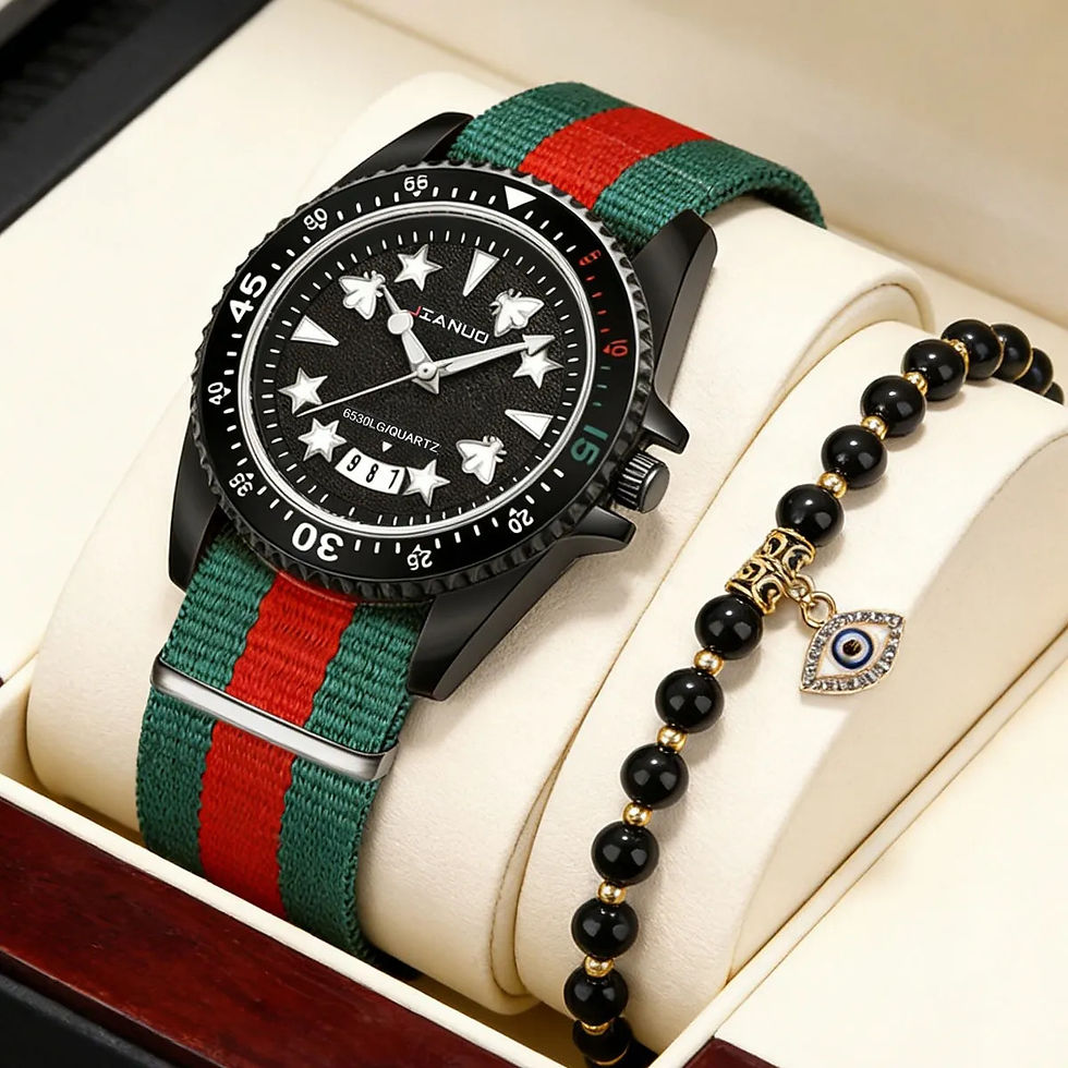 Miniatura: Relógio a Quartzo com Calendário, Ponteiro Luminoso e Pulseira de Nylon