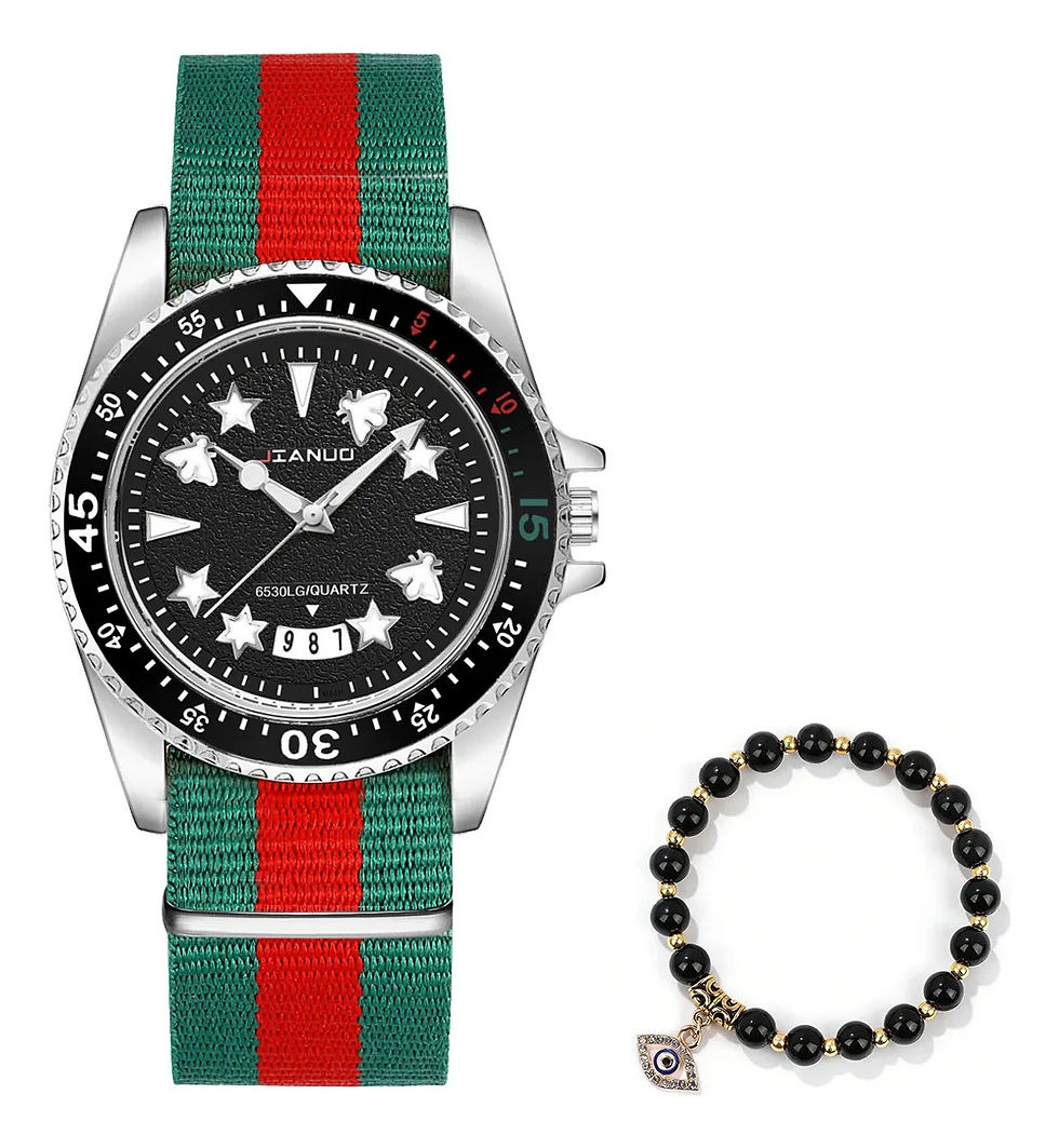 Miniatura: Relógio a Quartzo com Calendário, Ponteiro Luminoso e Pulseira de Nylon