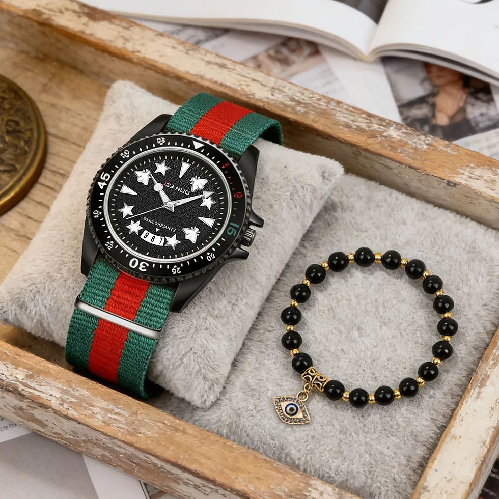 Miniatura: Relógio a Quartzo com Calendário, Ponteiro Luminoso e Pulseira de Nylon