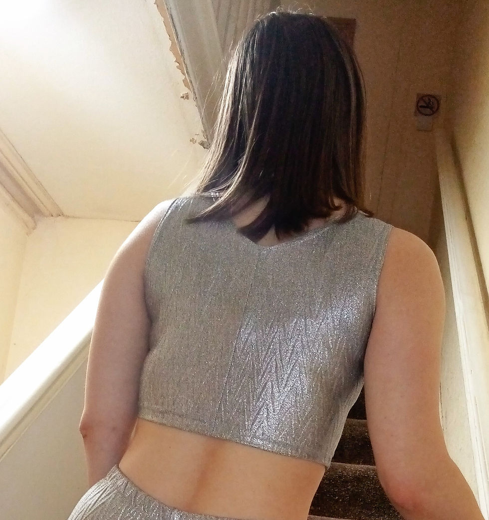 Thumbnail: Metallic Crop top silver gold Sexy Party