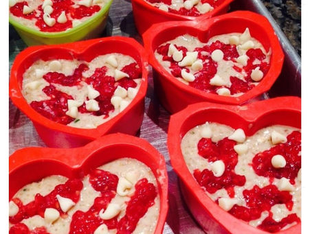 Raspberry White Chocolate Protein Hearts