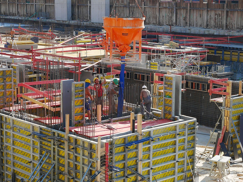 Skilled workers doing construction works