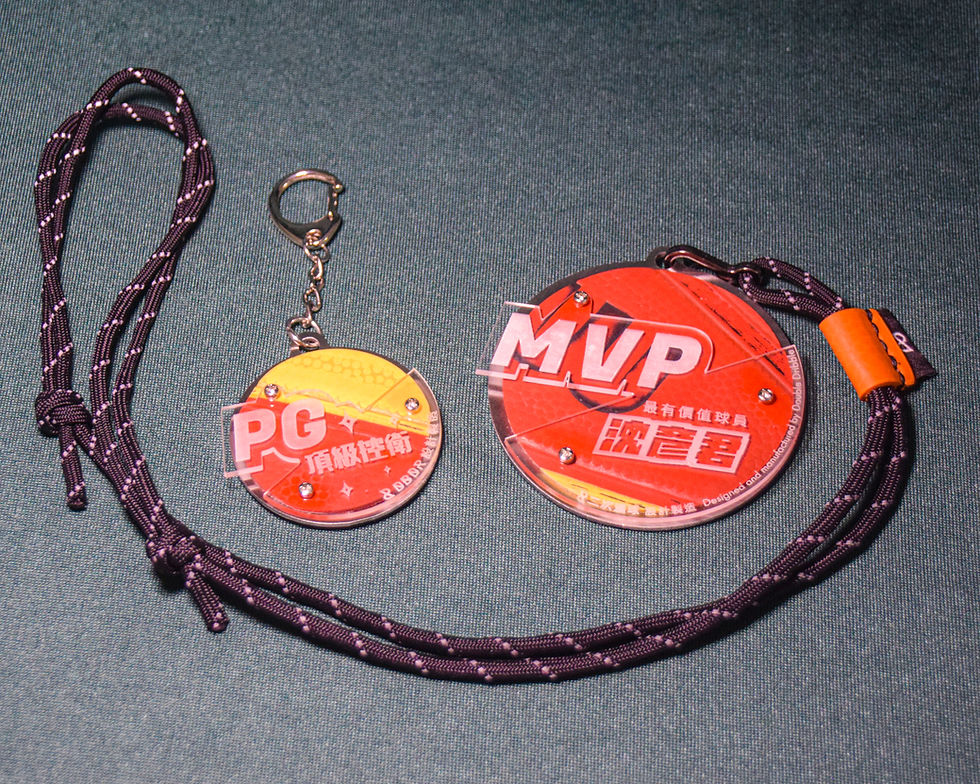 縮圖：basketball medallion and its smaller counterpart the basketball medallion keyfob