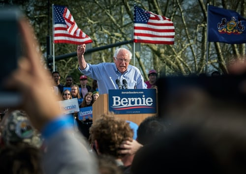 Bernie Sanders, Political Speech, Podium