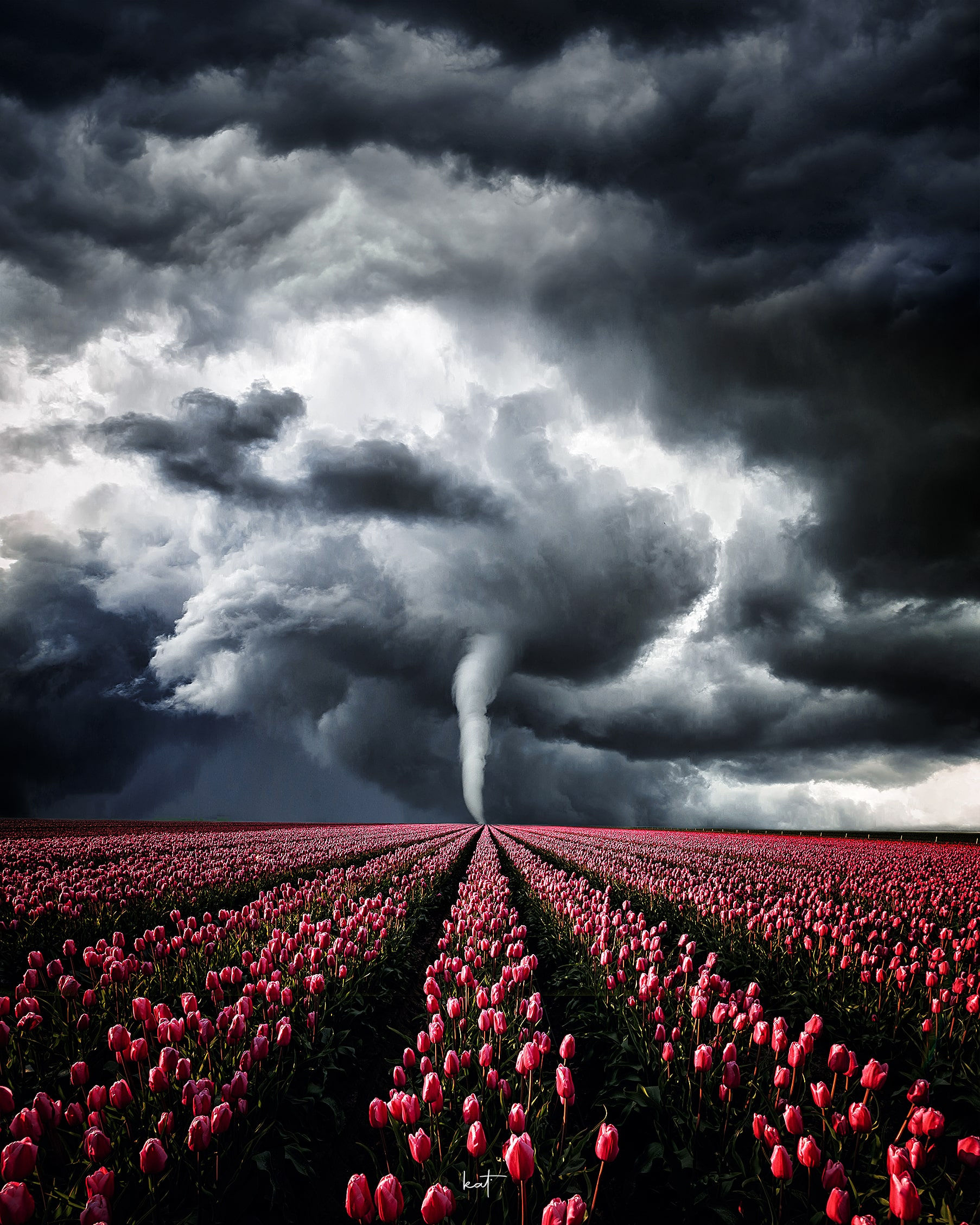 TULIPS BRAVING THE STORM