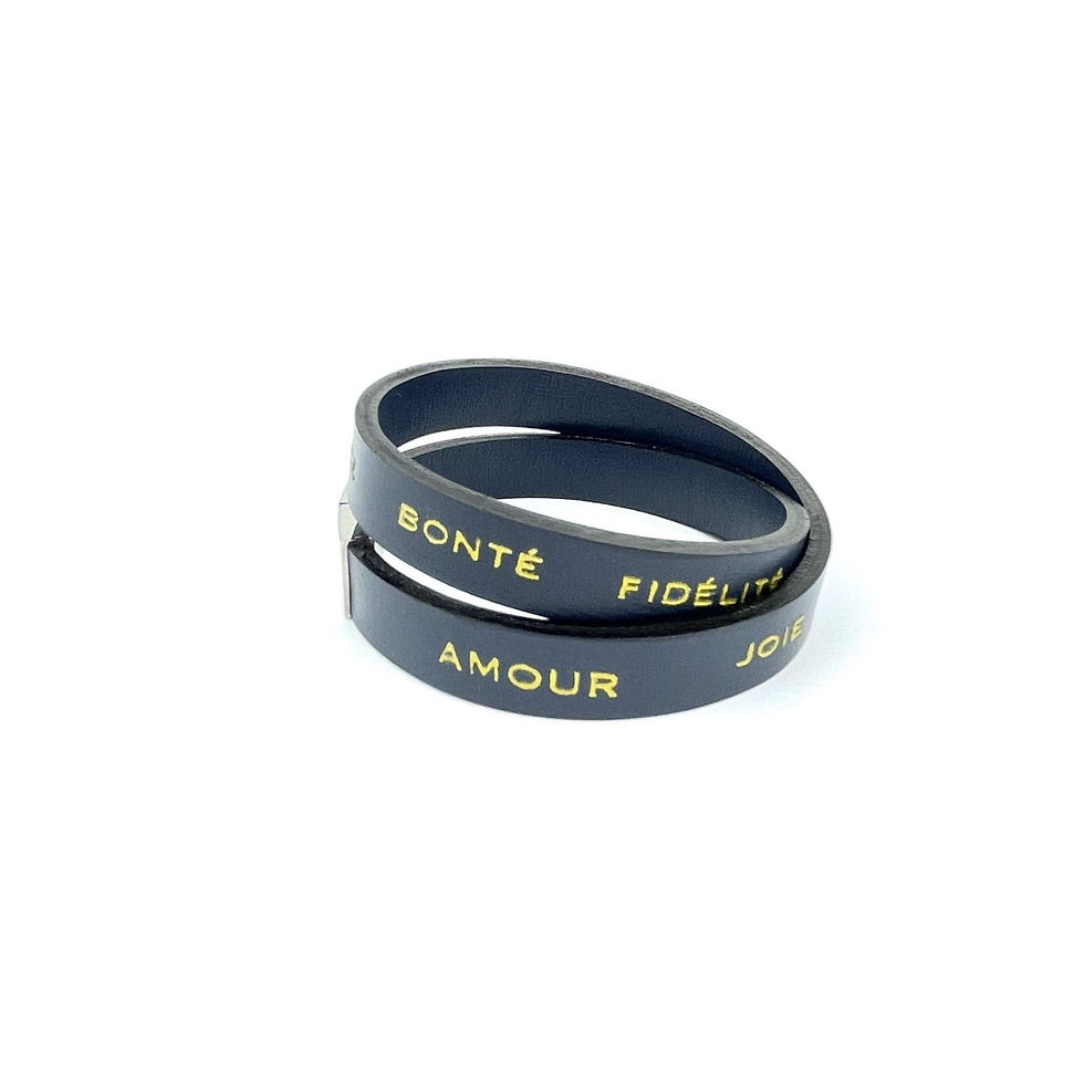 Thumbnail: Deep Navy Blue Wrap-around Leather Bracelet