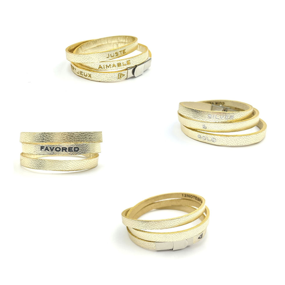 Thumbnail: Gold leather bracelet