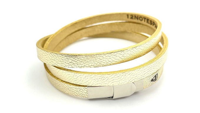 Gold leather bracelet